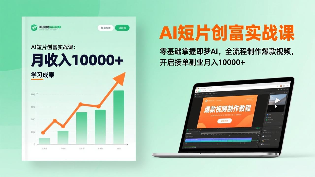 AI短片创富实战课:零基础掌握即梦AI,全流程制作爆款视频,开启接单副业月入10000+(更新-梦清研习社