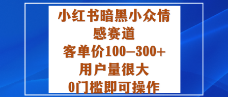 小红书暗黑小众情感赛道,客单价100-300+用户量很大,0门槛即可操作-梦清研习社