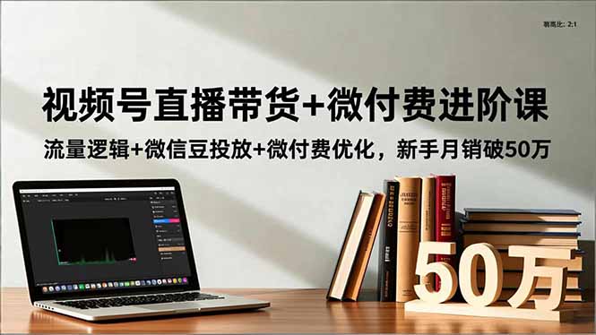 视频号直播带货+微付费进阶课:流量逻辑+微信豆投放+微付费优化,新手月销破50万-梦清研习社