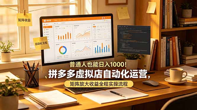 普通人也能日入 1000！拼多多虚拟店自动化运营，矩阵放大收益全程实操流程-梦清研习社
