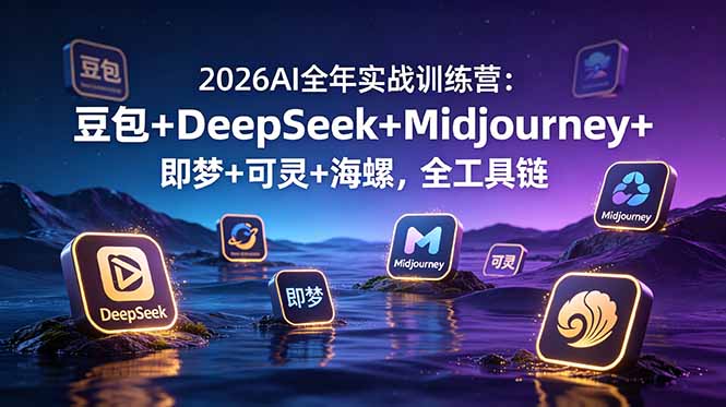 2026AI全年实战训练营：豆包+DeepSeek+Midjourney+即梦+可灵+海螺，全工具链-梦清研习社