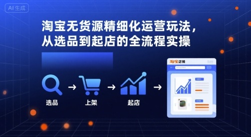淘宝无货源精细化运营玩法,从选品到起店的全流程实操-梦清研习社