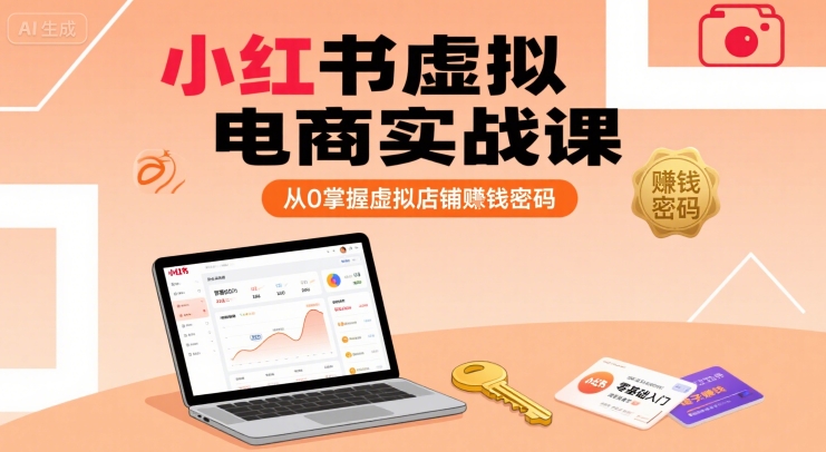 小红书虚拟电商实战课，从0掌握虚拟店铺賺钱密码-梦清研习社