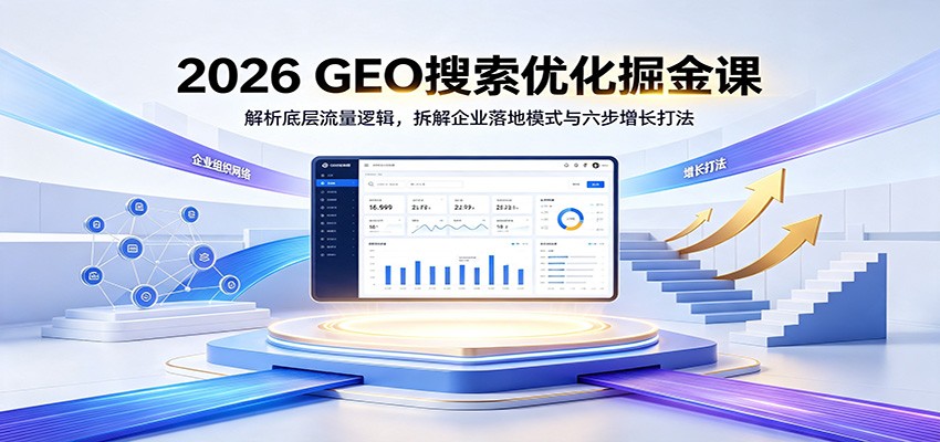 2026 GEO搜索优化掘金课：解析底层流量逻辑，拆解企业落地模式与六步增长打法-梦清研习社