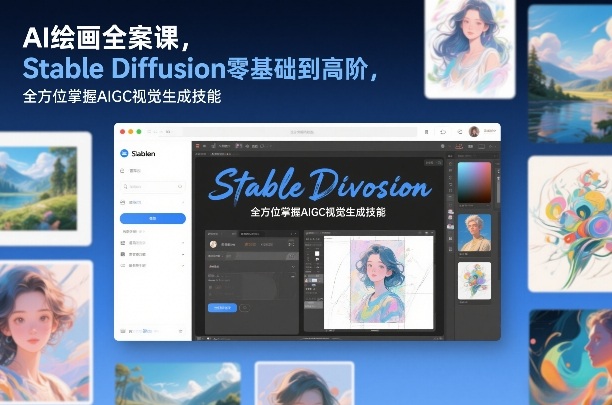 AI绘画全案课,Stable Diffusion零基础到高阶,全方位掌握AIGC视觉生成技能-梦清研习社