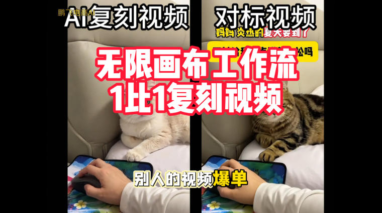 宠物带货视频复刻,无限画布工作流1比1,不用拍摄、不用布景、不用真人出镜,几分钟就能做出一条专业带货视频-梦清研习社