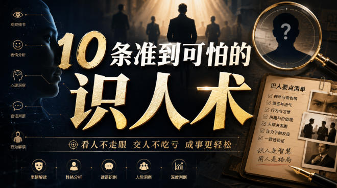 付费文章：10条准到可怕的识人术-梦清研习社