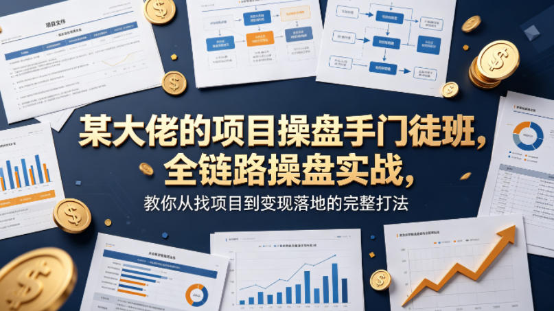 某大佬的项目操盘手门徒班，全链路操盘实战，教你从找项目到变现落地的完整打法-梦清研习社