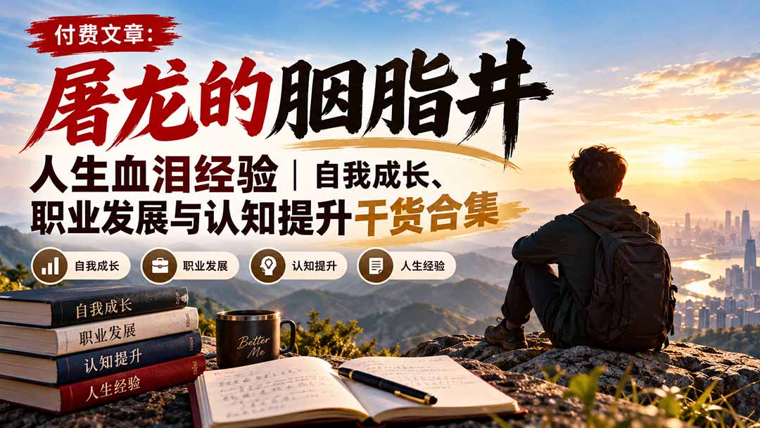 付费文章：屠龙的胭脂井人生血泪经验｜自我成长、职业发展与认知提升干货合集-梦清研习社