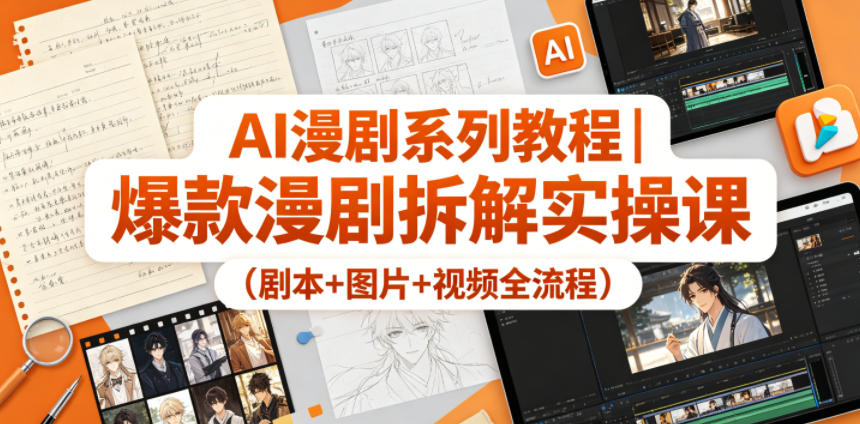 AI漫剧系列教程｜爆款漫剧拆解实操课(剧本+图片+视频全流程)-梦清研习社