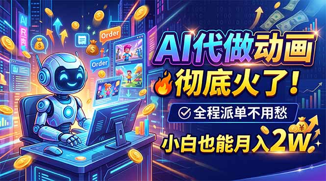 AI代做动画，彻底火了！全程派单不用愁，小白也能月入2W-梦清研习社