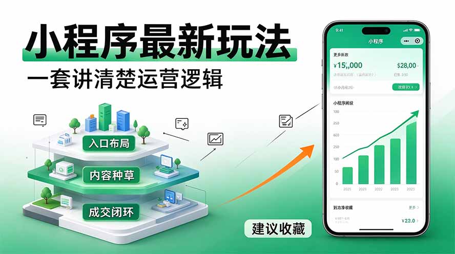 微信小程序最新玩法   四种收益来源，单日收入400+-梦清研习社