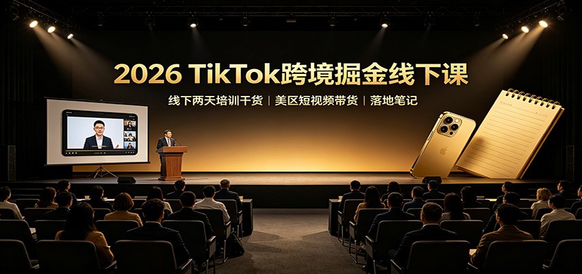 2026 TikTok跨境掘金线下课：线下两天培训干货，美区短视频带货落地笔记-梦清研习社