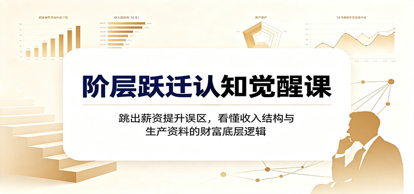阶层跃迁认知觉醒课：跳出薪资提升误区，看懂收入结构与生产资料的财富底层逻辑-梦清研习社