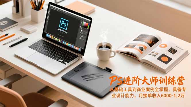 PS进阶大师训练营,从基础工具到商业案例全掌握,具备专业设计能力,月接单收入6000-1.2万-梦清研习社