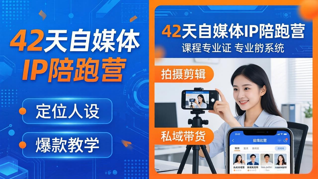 42天自媒体IP陪跑营-26年4月19更新：定位人设爆款全教学，拍摄剪辑私域带货一站式落地-梦清研习社