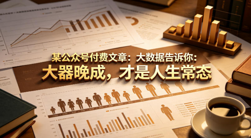 某公众号付费文章：大数据告诉你：大器晚成，才是人生常态-梦清研习社