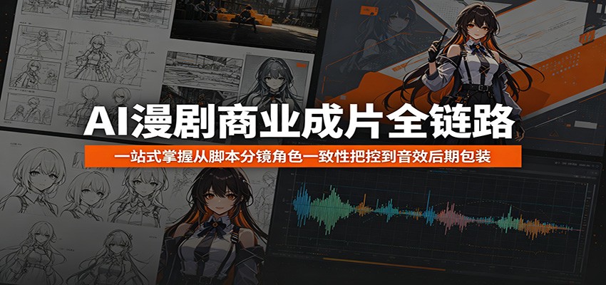 AI漫剧商业成片全链路：一站式掌握从脚本分镜角色一致性把控到音效后期包装-梦清研习社
