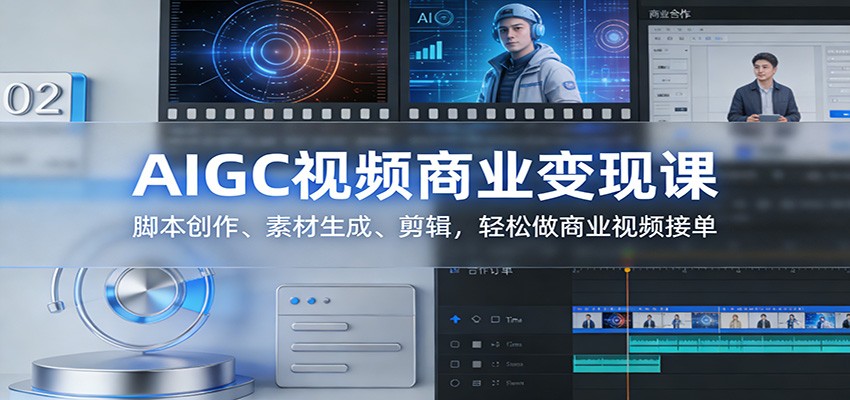 AIGC视频商业变现课：脚本创作、素材生成、剪辑，轻松做商业视频接单-梦清研习社