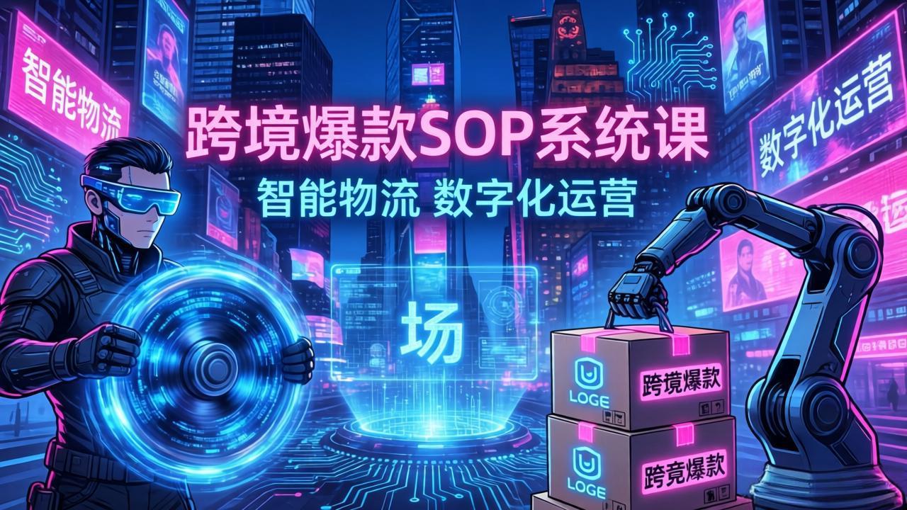 跨境爆款SOP系统课，“内容飞轮+精准投放+AI自动化”为核心，拆解“人×货×场”黄金公式-梦清研习社