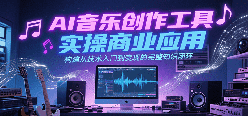 AI音乐创作工具实操商业应用，构建从技术入门到变现的完整知识闭环-梦清研习社