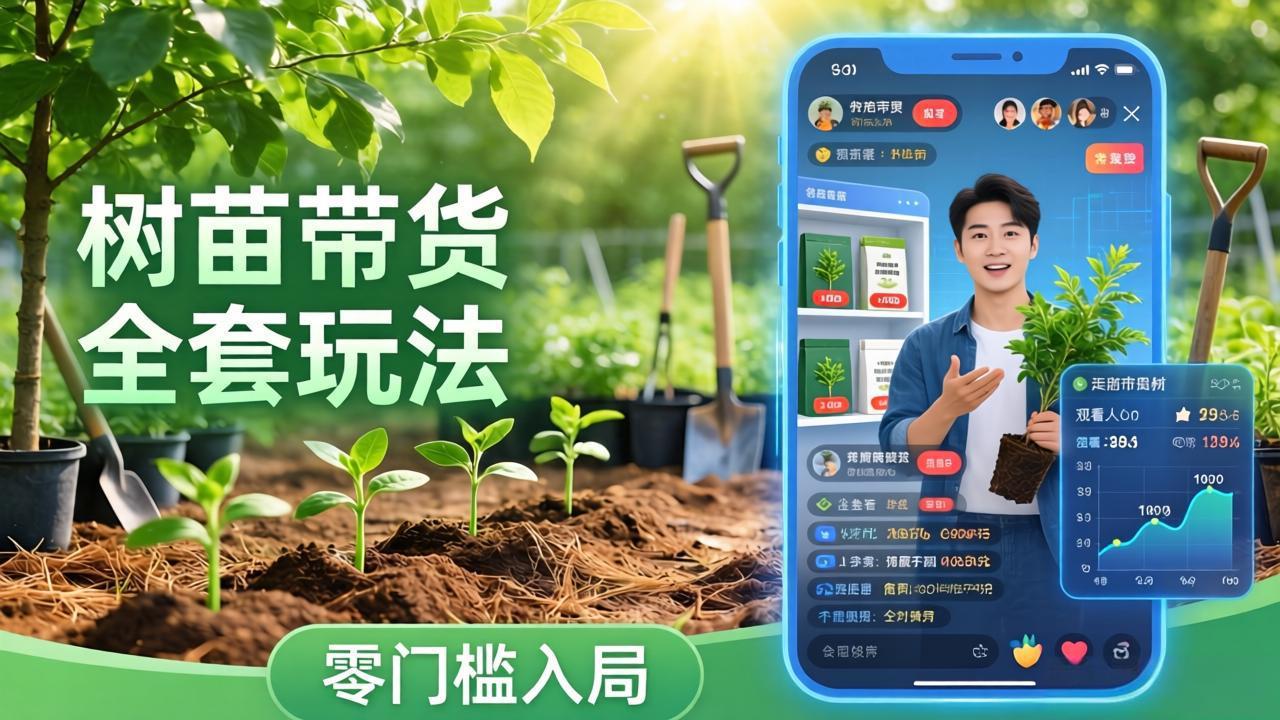 视频号AI树苗带货全套玩法：零门槛入局，掌握豆包、千问等AI工具制作树苗视频的全套流程-梦清研习社