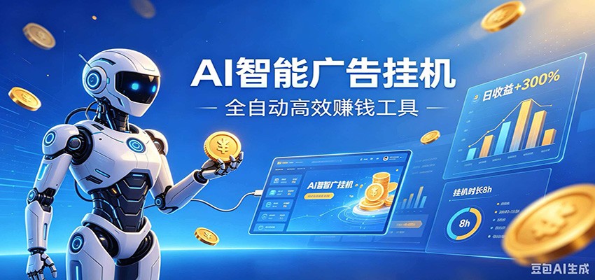 AI智能广告挂机，小白轻松上手，在家自动赚收益-梦清研习社