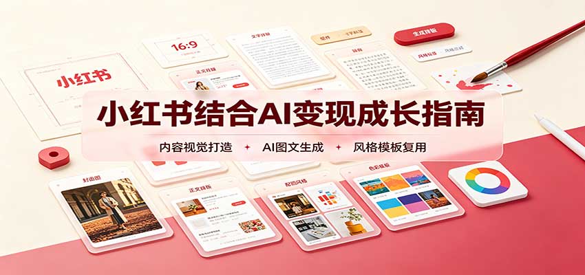 小红书结合AI变现成长指南：账号精准定位，内容视觉打造，搭建可复制流量获客体系-梦清研习社