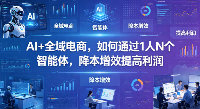 AI+全域电商，如何通过1人N个智能体，降本增效提高利润-梦清研习社