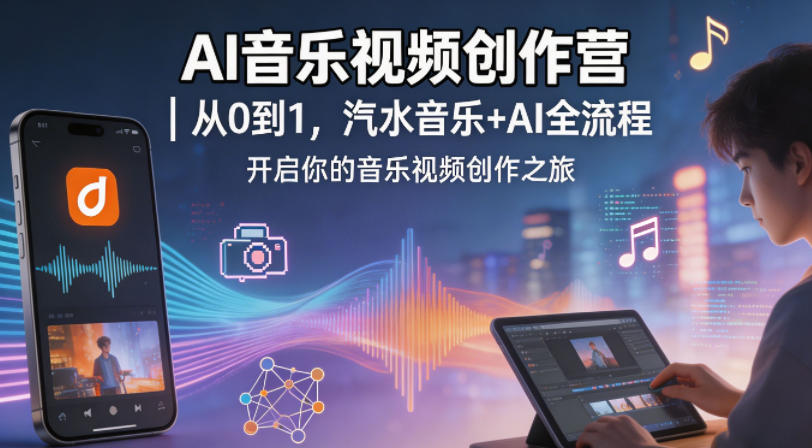 AI音乐视频创作营｜从0到1，汽水音乐+AI全流程，开启你的音乐视频创作之旅-梦清研习社