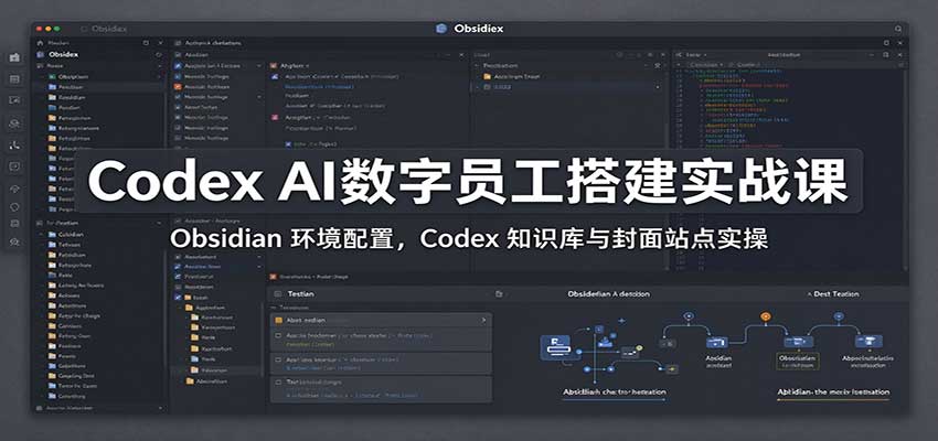 Codex AI数字员工搭建实战课：Obsidian 环境配置，Codex 知识库与封面站点实操-梦清研习社