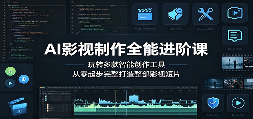 AI影视制作全能进阶课：玩转多款智能创作工具，从零起步完整打造整部影视短片-梦清研习社