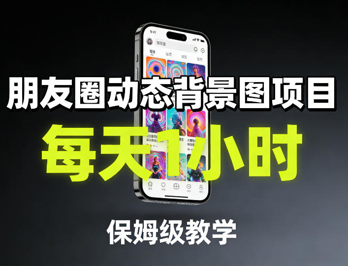 朋友圈动态背景图项目，每天1小时，保姆级教学-梦清研习社