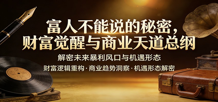 富人不能说的秘密,财富觉醒与商业天道总纲,解密未来暴利风口与机遇形态-梦清研习社