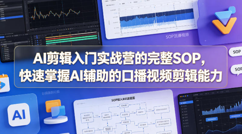 AI剪辑入门实战营的完整SOP，快速掌握AI辅助的口播视频剪辑能力-梦清研习社