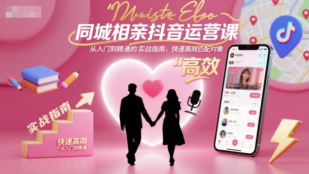 同城相亲抖音运营课,从入门到精通的实战指南,快速高效匹配对象-梦清研习社