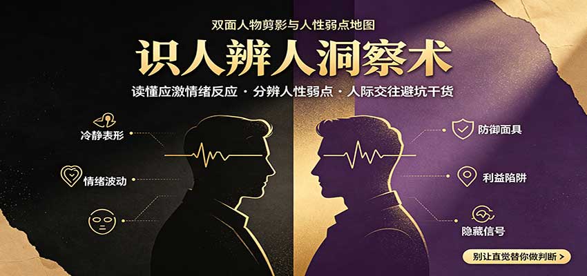 识人辨人终极心法：读懂应激情绪反应，分辨人性弱点，人际交往避坑干货-梦清研习社