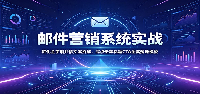 邮件营销系统实战：转化金字塔共情文案拆解，高点击率标题CTA全套落地模板-梦清研习社