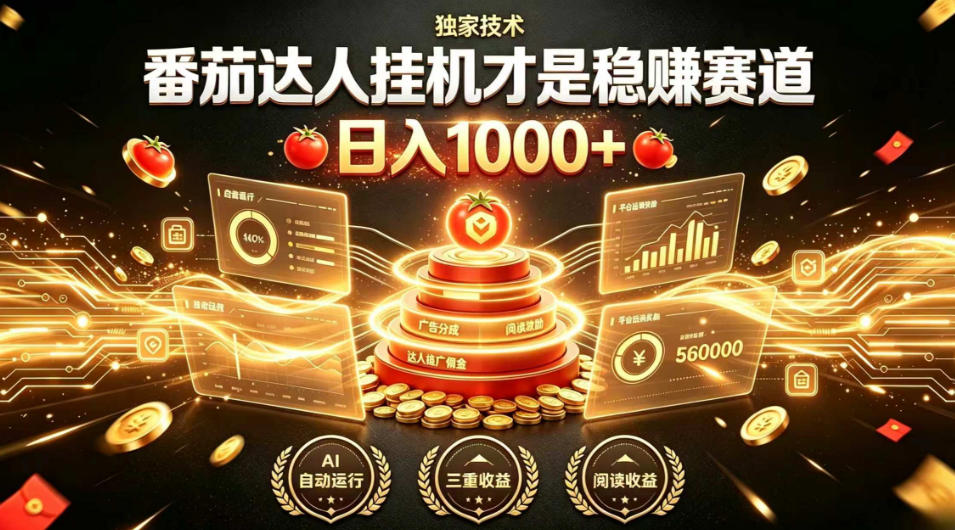 别再瞎找副业！番茄达人挂G才是稳賺赛道，日入1000+，全程傻瓜式操作，可矩阵放大【揭秘】-梦清研习社