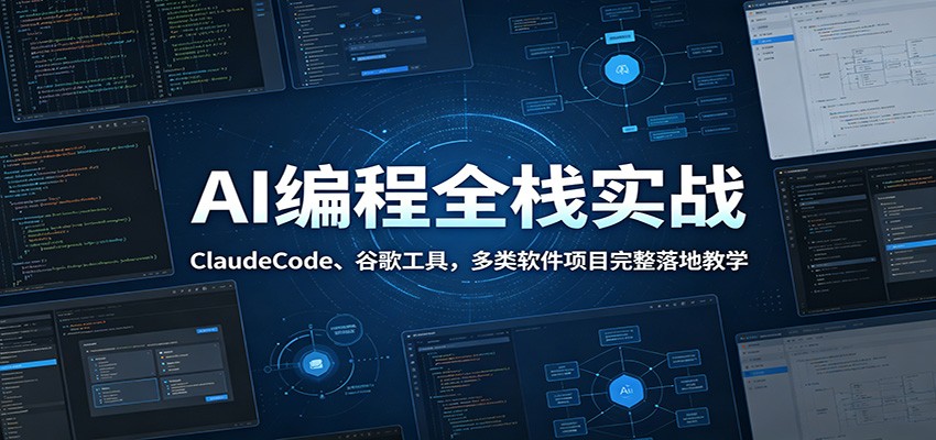 AI编程全栈实战：ClaudeCode、谷歌工具，多类软件项目完整落地教学-梦清研习社