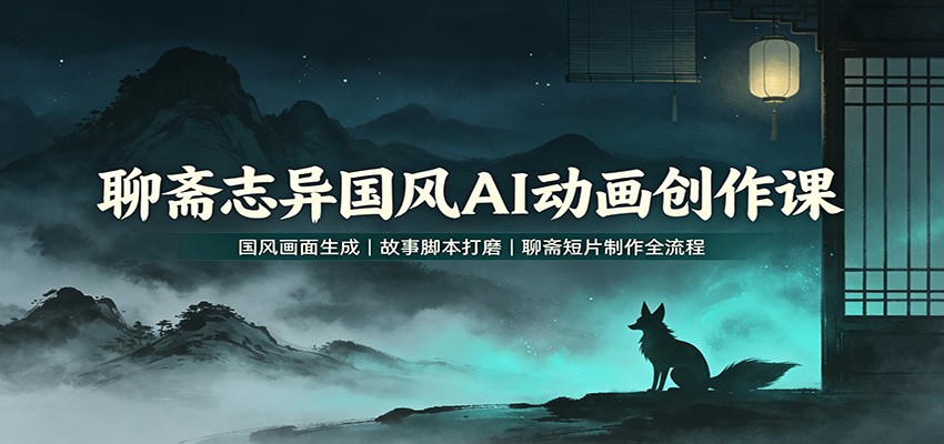 聊斋志异国风AI动画创作课：国风画面生成，故事脚本打磨，聊斋短片制作全流程-梦清研习社