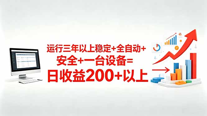三年以上稳定+全自动+安全+一台设备=日收益200+-梦清研习社