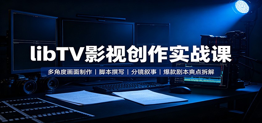 libTV影视创作实战课：多角度画面制作，脚本撰写，分镜叙事，爆款剧本爽点拆解-梦清研习社