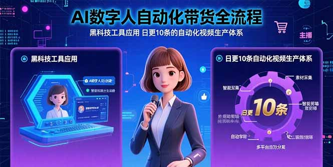 AI数字人自动化带货全流程:黑科技工具应用 日更10条的自动化视频生产体系-梦清研习社