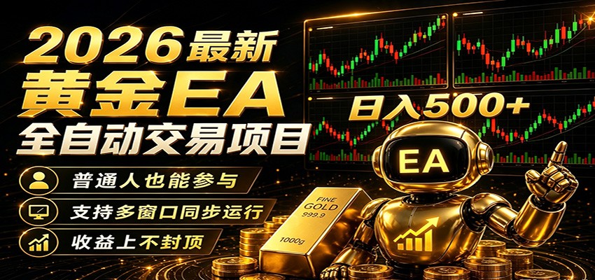 2026黄金EA全自动量化，零技术·全自动·收益上不封顶，低门槛日入500+-梦清研习社
