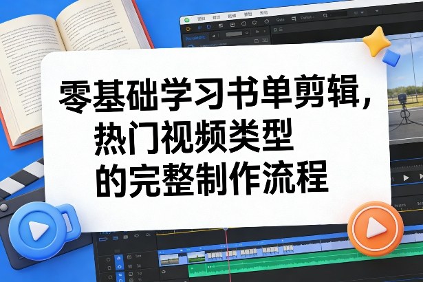 零基础学习书单剪辑，热门视频类型的完整制作流程(更新2026)-梦清研习社
