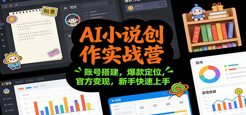 AI小说创作实战营:账号搭建,爆款定位,官方变现,新手快速上手-梦清研习社