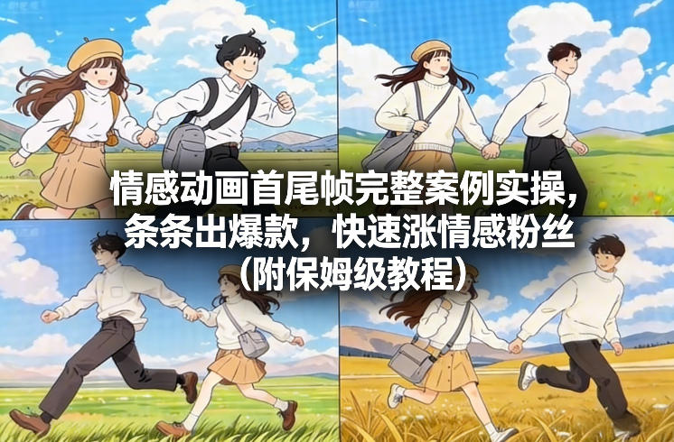 情感动画首尾帧完整案例实操,条条出爆款,快速涨情感粉丝(附保姆级教程)-梦清研习社