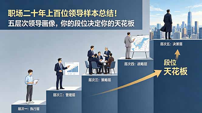 付费文章：职场二十年上百位领导样本总结！五层次领导画像，你的段位决定你的天花板-梦清研习社