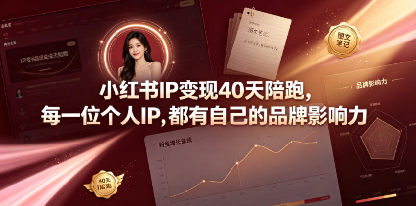 小红书IP变现40天陪跑，每一位个人IP，都有自己的品牌影响力-梦清研习社